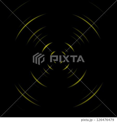 Abstract yellow wireless network symbol on black background 126476479