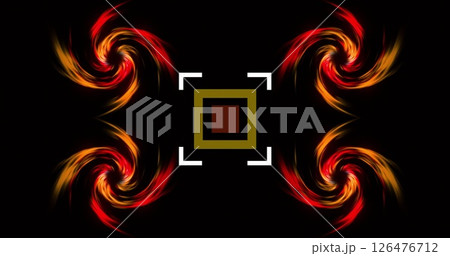 Image of scope scanning over red shapes Image of scope scanning over red shapes 126476712