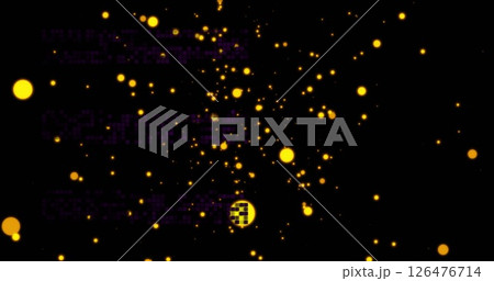 Image of yellow spots on black background Image of yellow spots on black background 126476714