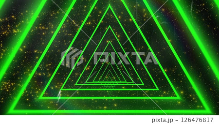 Image of neon triangles over light spots Image of neon triangles over light spots 126476817