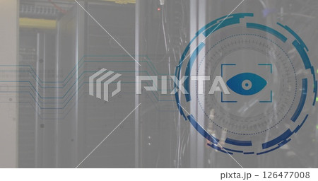 Image of eye icon and digital data processing...のイラスト素材 [126477008] - PIXTA