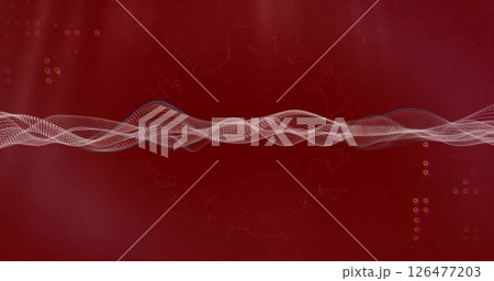 Image of white shapes moving on red background 126477203