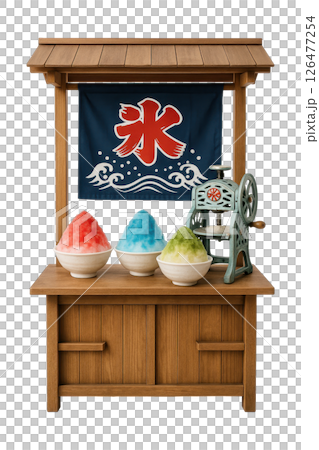 Traditional Kakigori Stand with Shaved Ice Treats Traditional Kakigori Stand with Shaved Ice Treats 126477254