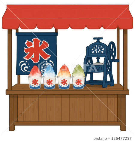Vibrant Japanese Shaved Ice Stand 126477257
