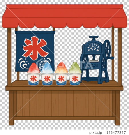 Vibrant Japanese Shaved Ice Stand 126477257