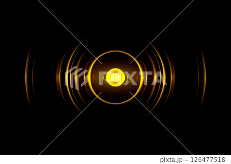 Abstract yellow ring with sound waves oscillating background Abstract yellow ring with sound waves oscillating background 126477518