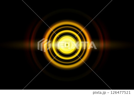 Abstract glowing circle blue light effect on black background 126477521