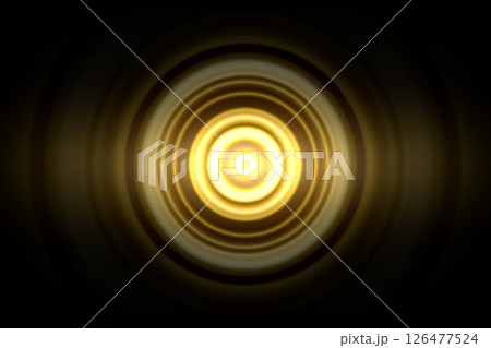 Abstract glowing circle yellow light effect with sound waves oscillating background Abstract glowing circle yellow light effect with sound waves oscillating background 126477524