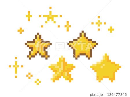 きらきら星のドット絵セット陰影有り きらきら星のドット絵セット陰影有り 126477846
