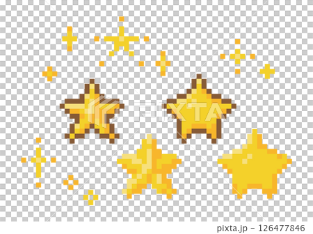 きらきら星のドット絵セット陰影有り きらきら星のドット絵セット陰影有り 126477846