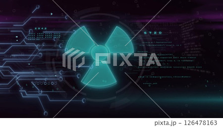 Image of fan icon, digital data processing and scope scanning Image of fan icon, digital data processing and scope scanning 126478163