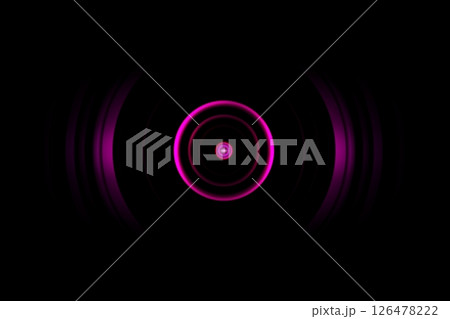 Abstract color light circle with sound waves oscillating, technology background Abstract color light circle with sound waves oscillating, technology background 126478222