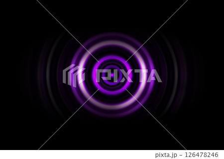 Abstract color light circle with sound waves oscillating, technology background 126478246