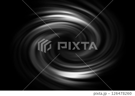 Glowing spiral tunnel with light fog on black background 126478260