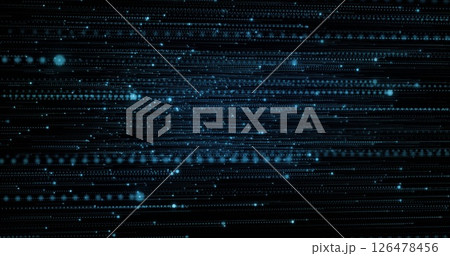 Image of blue light spots moving on black background Image of blue light spots moving on black background 126478456