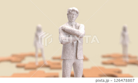 The jigsaw puzzle game for Business or  Teamwork concept 3d Rendering. 126478807