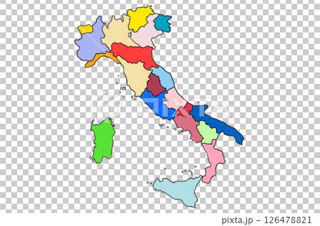 多彩的意大利地圖 126478821