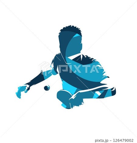 Table tennis player, abstract blue isolated vector ilustration Table tennis player, abstract blue isolated vector ilustration 126479002