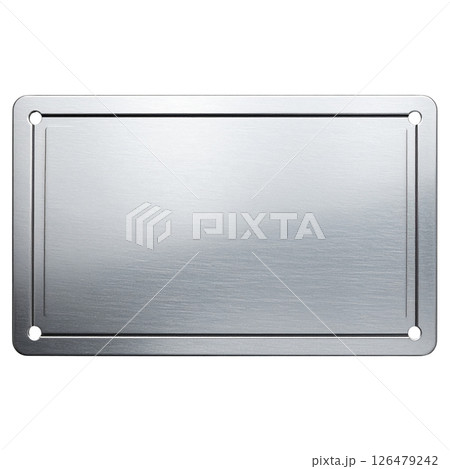 Silver stainless steel sheet on white background Silver stainless steel sheet on white background 126479242