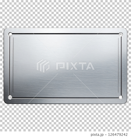 Silver stainless steel sheet on white background Silver stainless steel sheet on white background 126479242