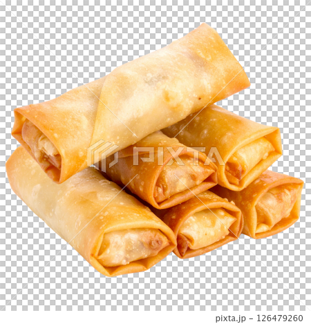 Spring rolls on white background Spring rolls on white background 126479260