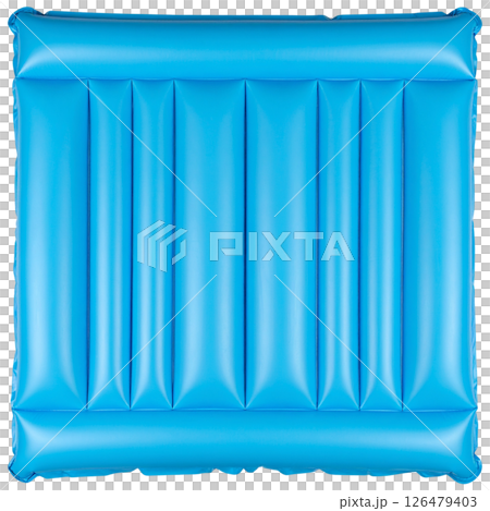 Empty blue plastic container isolated on a white background, perfect for a clean refrigerator shelf 126479403