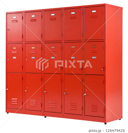 Old blue metal safe deposit boxes in a row with security locks Old blue metal safe deposit boxes in a row with security locks 126479428