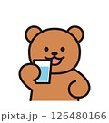 水を飲むくまのシンプルイラスト 水を飲むくまのシンプルイラスト 126480166