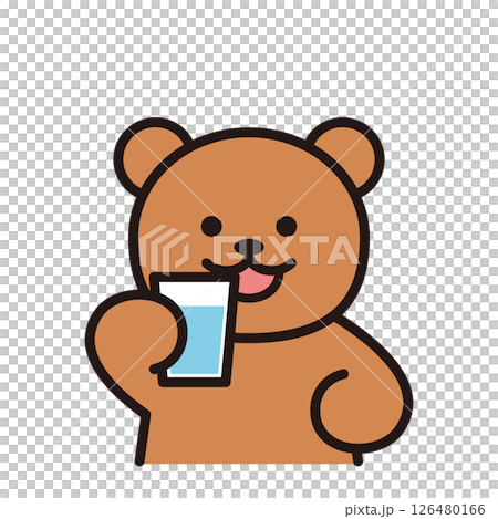 熊喝水的簡單插圖 126480166