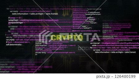 Image of data processing over connections and crypto text 126480199