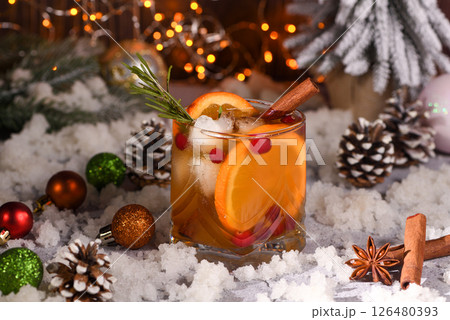 Spiced Bourbon Old Fashioned Spiced Bourbon Old Fashioned 126480393