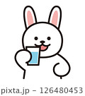 水を飲むうさぎのシンプルイラスト 水を飲むうさぎのシンプルイラスト 126480453