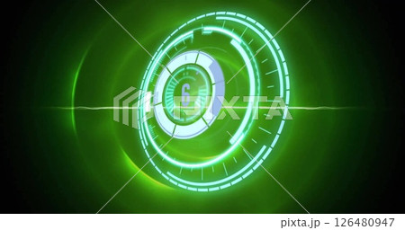 Image of scope and digital data processing over dark background Image of scope and digital data processing over dark background 126480947