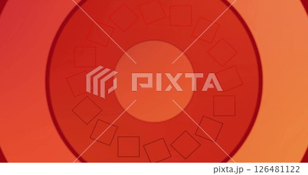 Image of shapes moving on red background 126481122