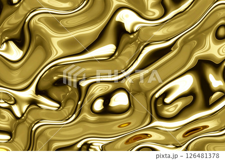 Gold metal texture with waves, liquid gold metallic silk wavy design, abstract background, 3D rendering Gold metal texture with waves, liquid gold metallic silk wavy design, abstract background, 3D rendering 126481378