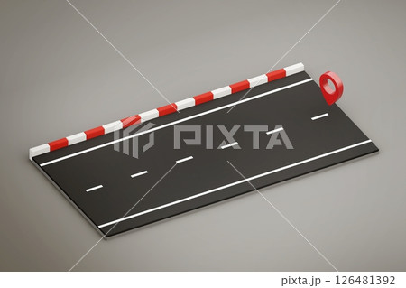 3D Map pins, GPS, navigator pin checking points on roadway. 3d rendering 3D Map pins, GPS, navigator pin checking points on roadway. 3d rendering 126481392