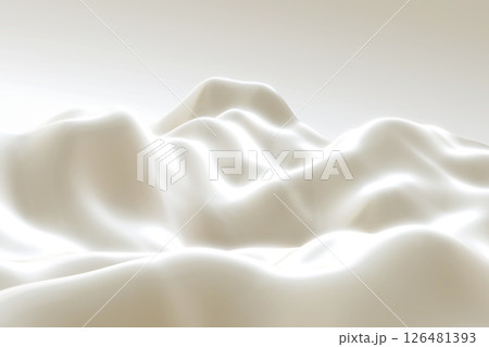 White silk fabric on white background, abstract blurred background. 3d rendering. White silk fabric on white background, abstract blurred background. 3d rendering. 126481393