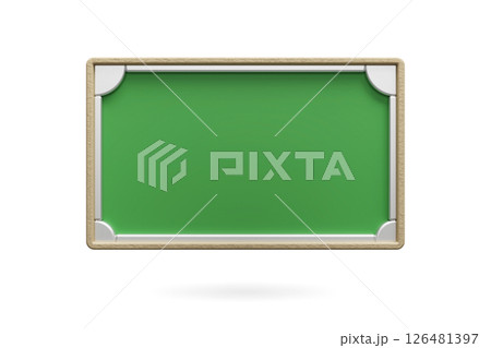 Green chalkboard isolate on white background. Signboard with silver metal frame template. Object for back to school, education and science design. 3d rendering. Green chalkboard isolate on white background. Signboard with silver metal frame template. Object for back to school, education and science design. 3d rendering. 126481397