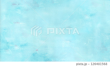 水彩背景 ブルー 水色 画用紙に描いた抽象画 水彩背景 ブルー 水色 画用紙に描いた抽象画 126481568