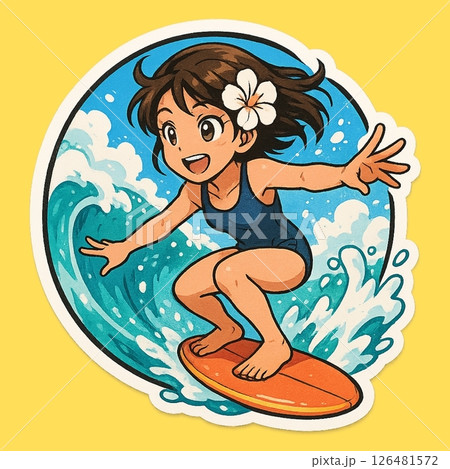 花咲くサーファーガール 126481572