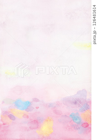 水彩背景 ピンク 画用紙に描いた抽象画（縦） 126481614