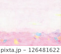 水彩背景 ピンク 画用紙に描いた抽象画 126481622