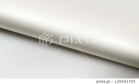abstract texture background of unrolled off white wallpaper or vinyl material smooth curved surface minimalist modern design 126481785