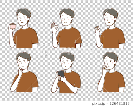 男性の表情セット 126481815