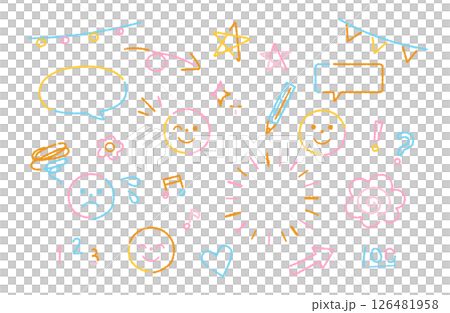 落書きあしらいセット_カラフル 126481958