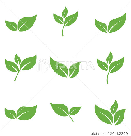 Leaf Logo Icon Graphic Background Template Leaf Logo Icon Graphic Background Template 126482299