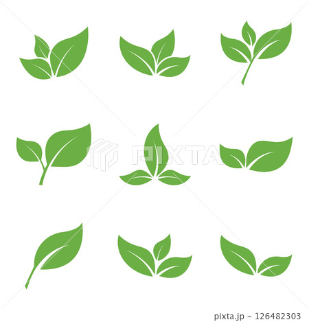 Leaf Logo Icon Graphic Background Template 126482303