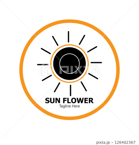 sunflower vector logo design concept template 126482367
