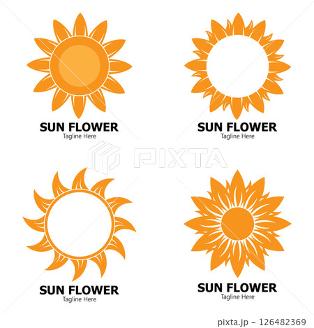 sunflower vector logo design concept template sunflower vector logo design concept template 126482369