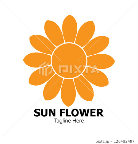 sunflower vector logo design concept template 126482497